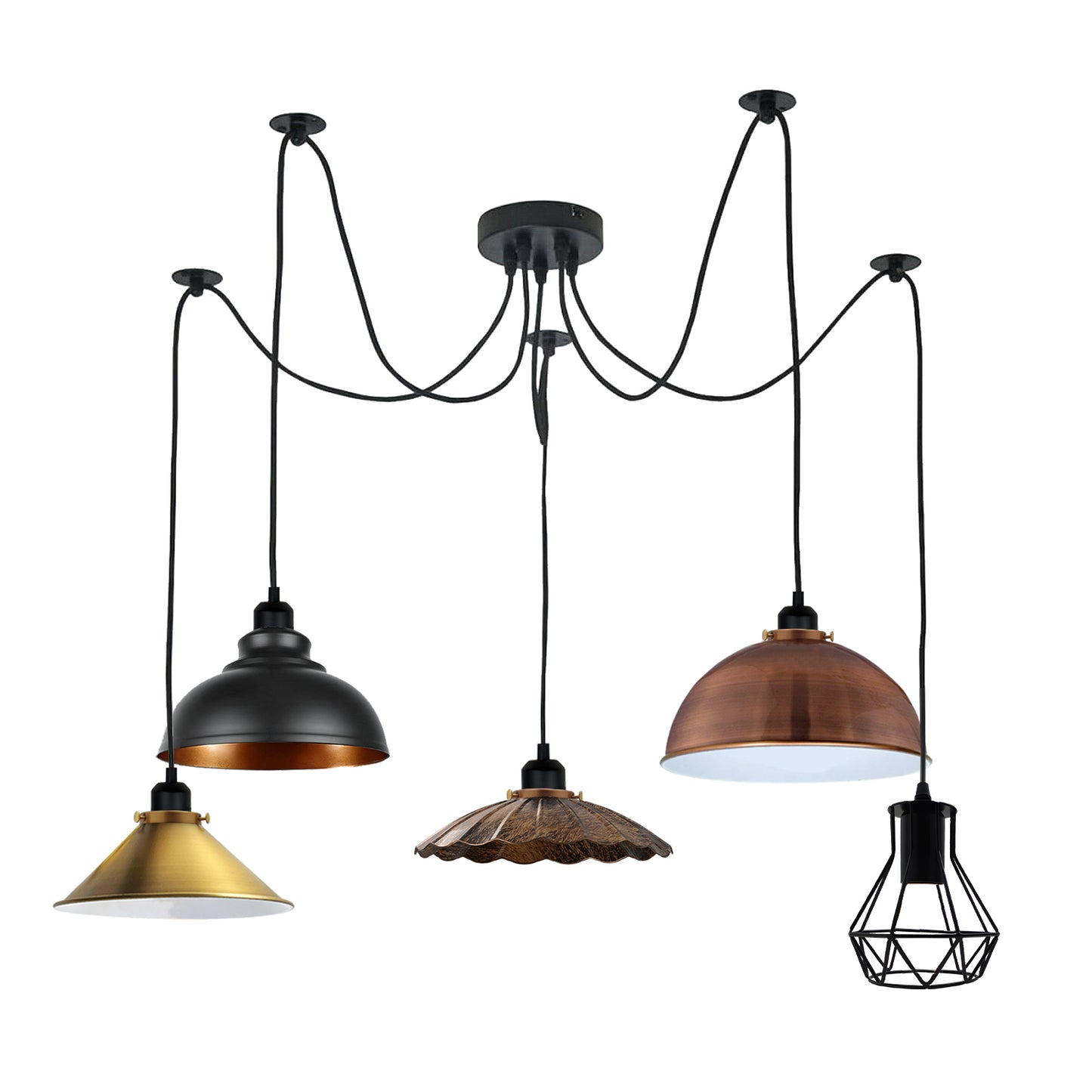 Retro Adjustable 5-Arm Pendant Light~2698