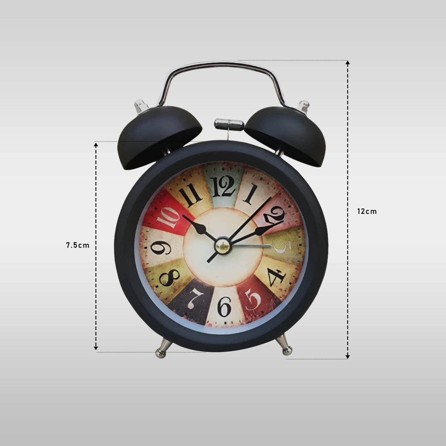 Battery Operated twin Clock size