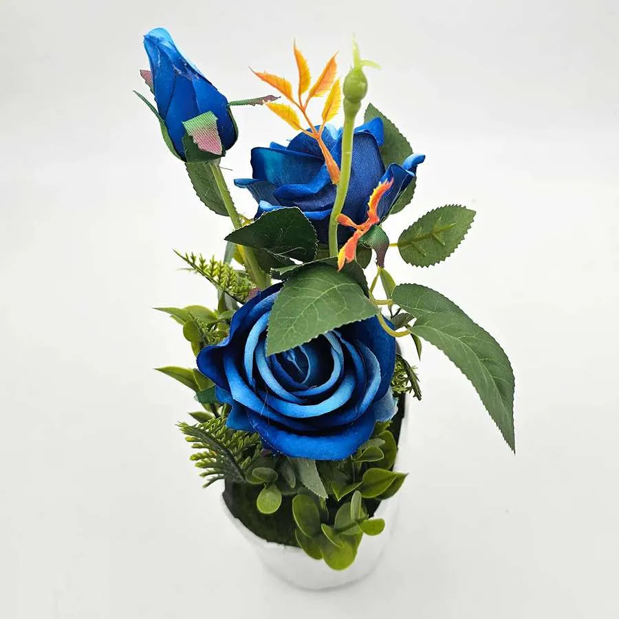 Artificial Rose flower Plastic With Pot image