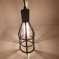 Vintage Industrial Pendant Light Fixture Bottle Shape Wire Cage~3193