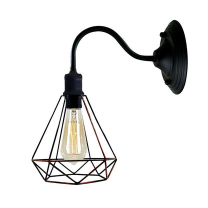 Vintage Industrial Wall Lights for Living Room&Bedroom - Elegant Metal Diamond shape Wall Sconce in Classic Industrial Style