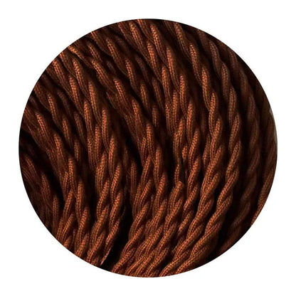 Vintage Brown Twisted Vintage Fabric Cable Flex 0.75mm 2 Core~1051