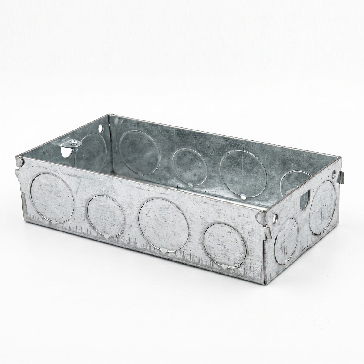 2 Gang Galvanised Metal Back Box 3 Pcs 35mm – Flush Mount Electrical Box~4211