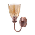 Glass Wall Light, Amber Bell Copper or Black Ribbed Tulip, E27~4089