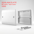 White Blanking Plate 1 Gang and 2 Gang Curved Edge~4036