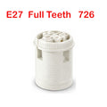 White E27 Lamp Holder with Fully Threaded Body and Snap-On Lid~4066