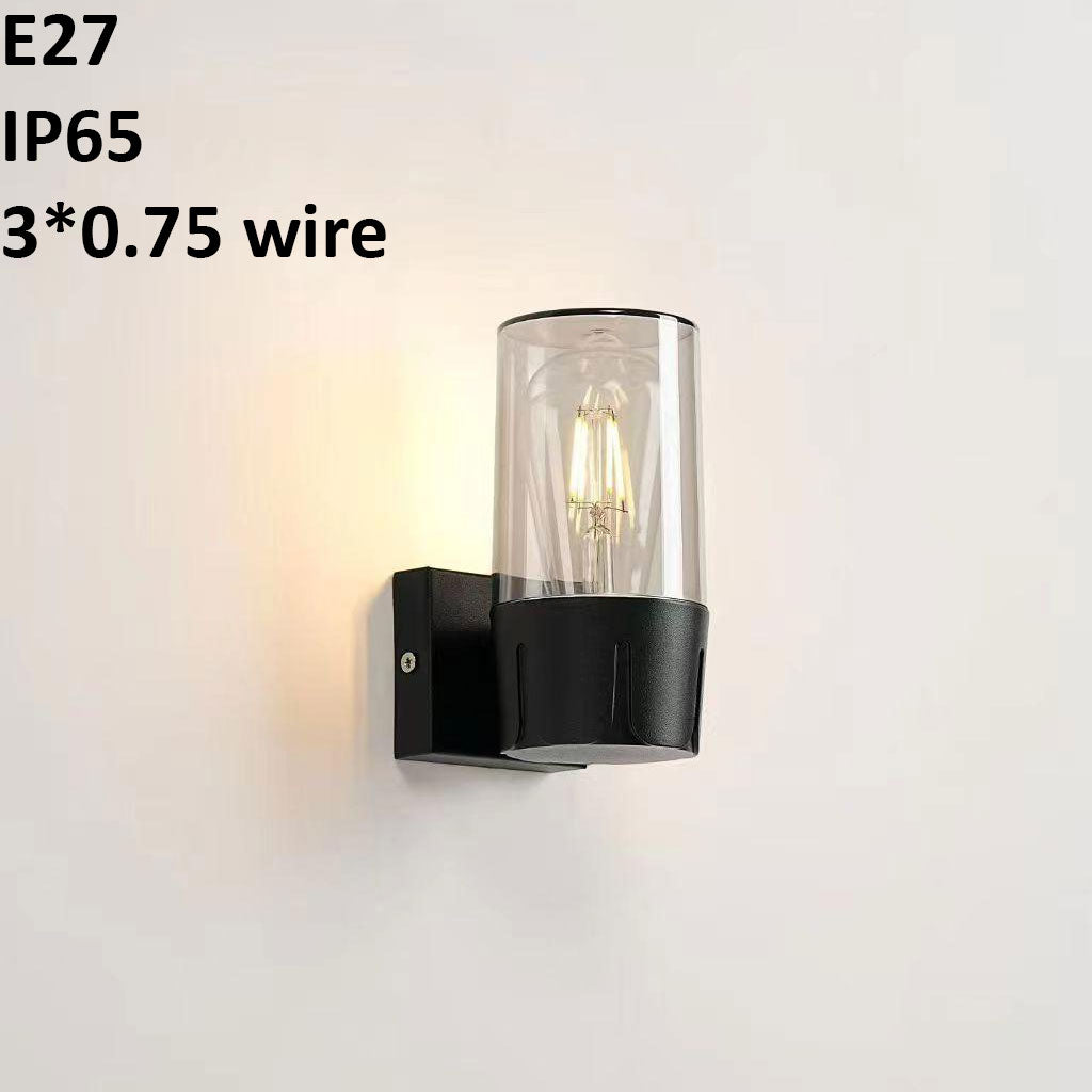 IP65 Outdoor Wall Light – Black Aluminium with Clear Glass