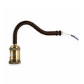 Black Swan Neck E27 Wall Light Holder with Brass Detail ~4065