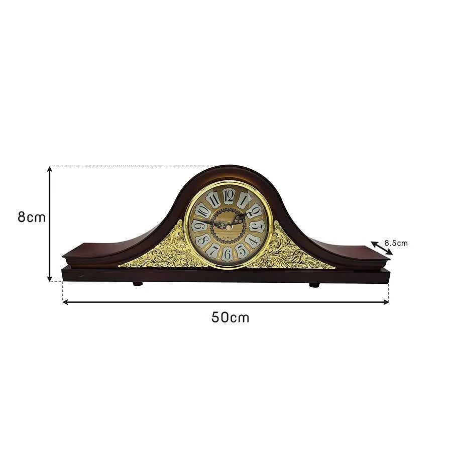 Napoleon Leather Mantel Silent Clock-Size image