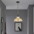 Industrial Amber Glass E27 Ceiling Pendant Light ~3813 - Vintagelite