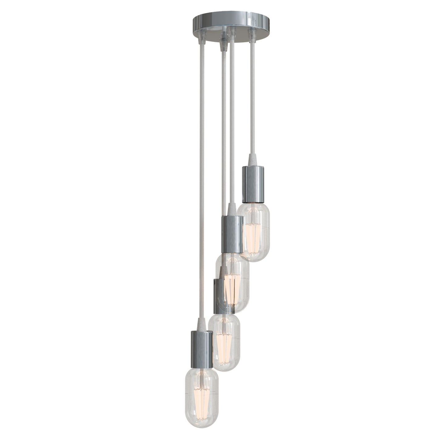 E27 Base Vintage Suspension Pendant Light Chrome Lamp Holder~2624