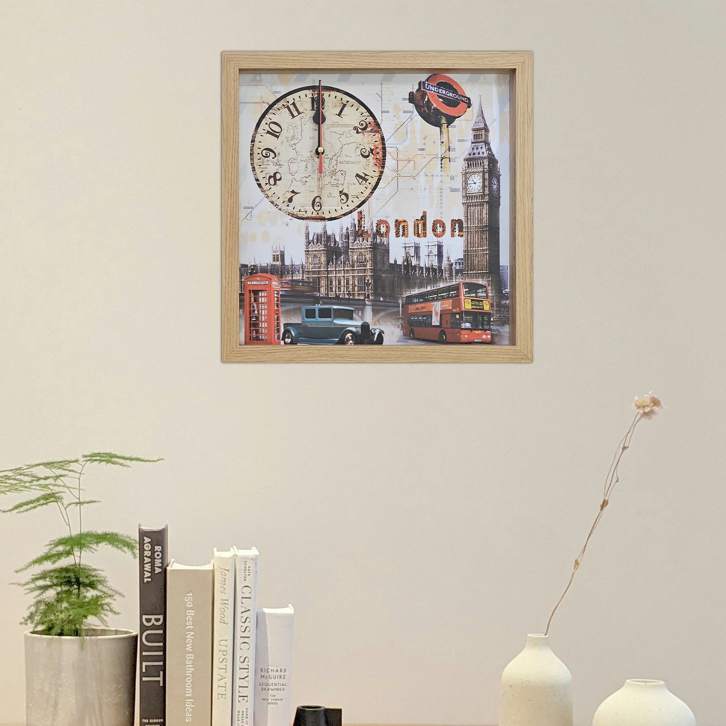 Home Decor London Big Ben Art Painting Wall Clock
