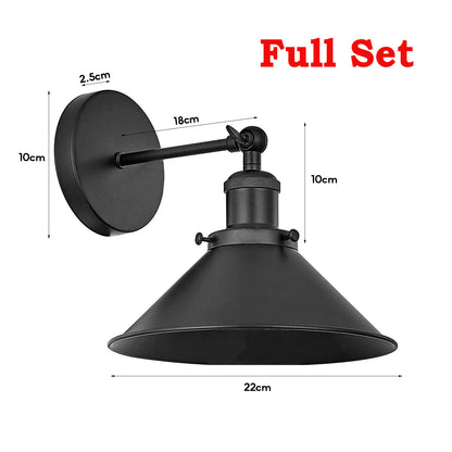 Adjustable Armed Black Coned Shape Wall Lamp ~ 3163