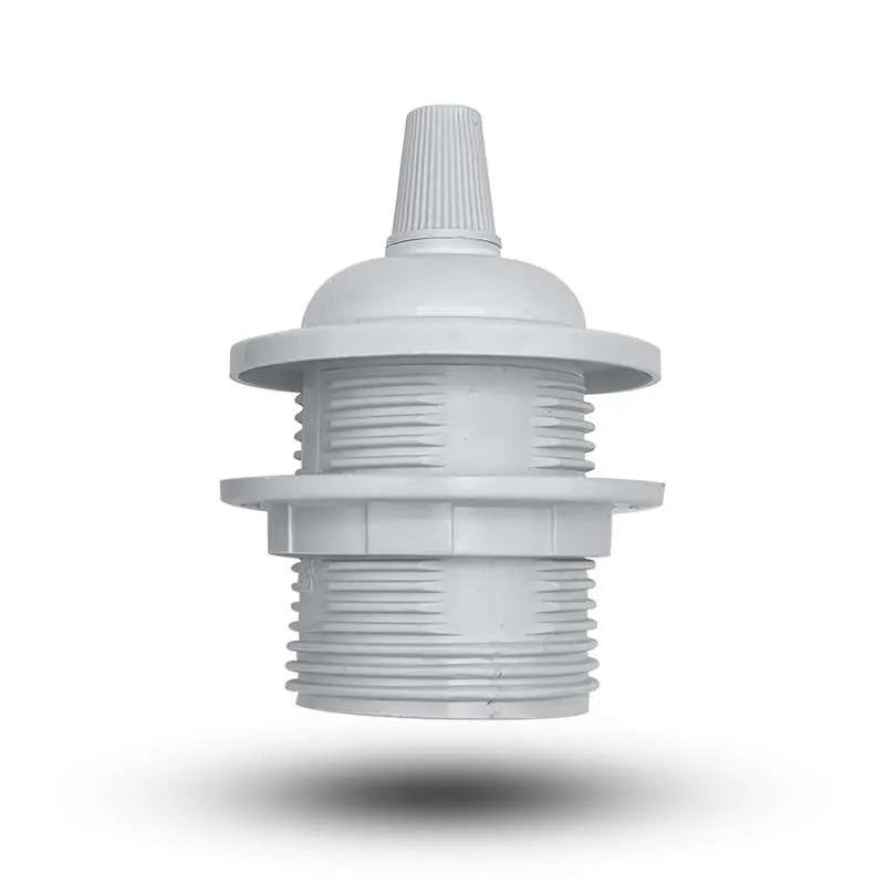 Full threaded E27 white lamp holder