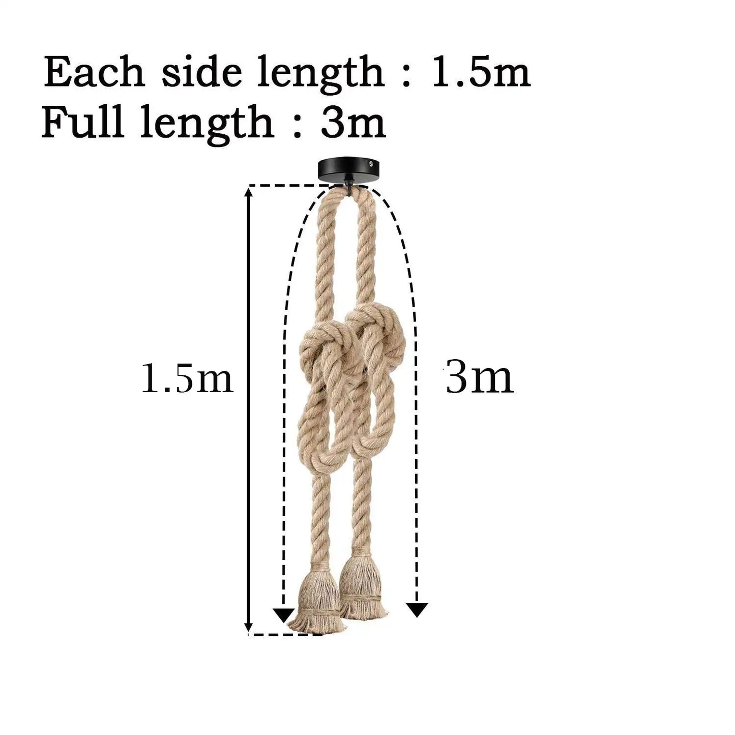 Hemp Rope Hanging Pendant light ~3954