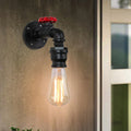 Water Pipe Lamp Retro Metal Steampunk Black Wall Sconce