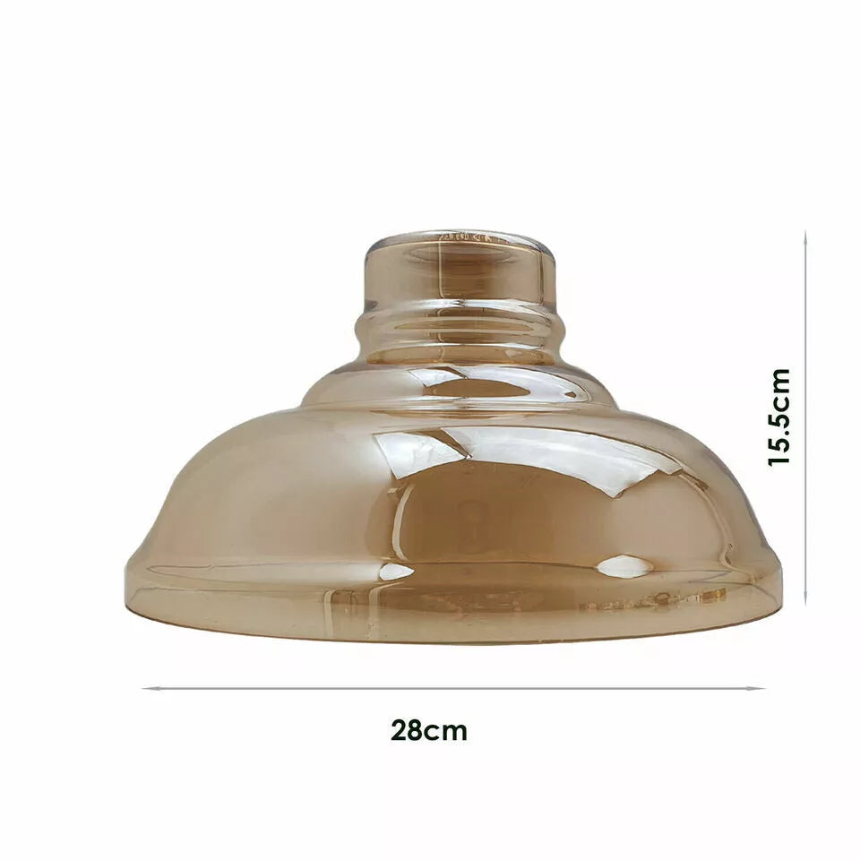 Industrial Amber Glass E27 Ceiling Pendant Light ~3813