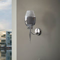 Modern Wall Light with Smoked Glass, Chrome Plate, and Vase Shape – Perfect for Indoor Spaces, Living Rooms, Bedrooms, Hallways, Restaurants, and Cafés - Application image