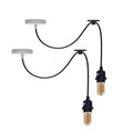 2 Pack 2m Spider Pendant Light E27 Adjustable~4100