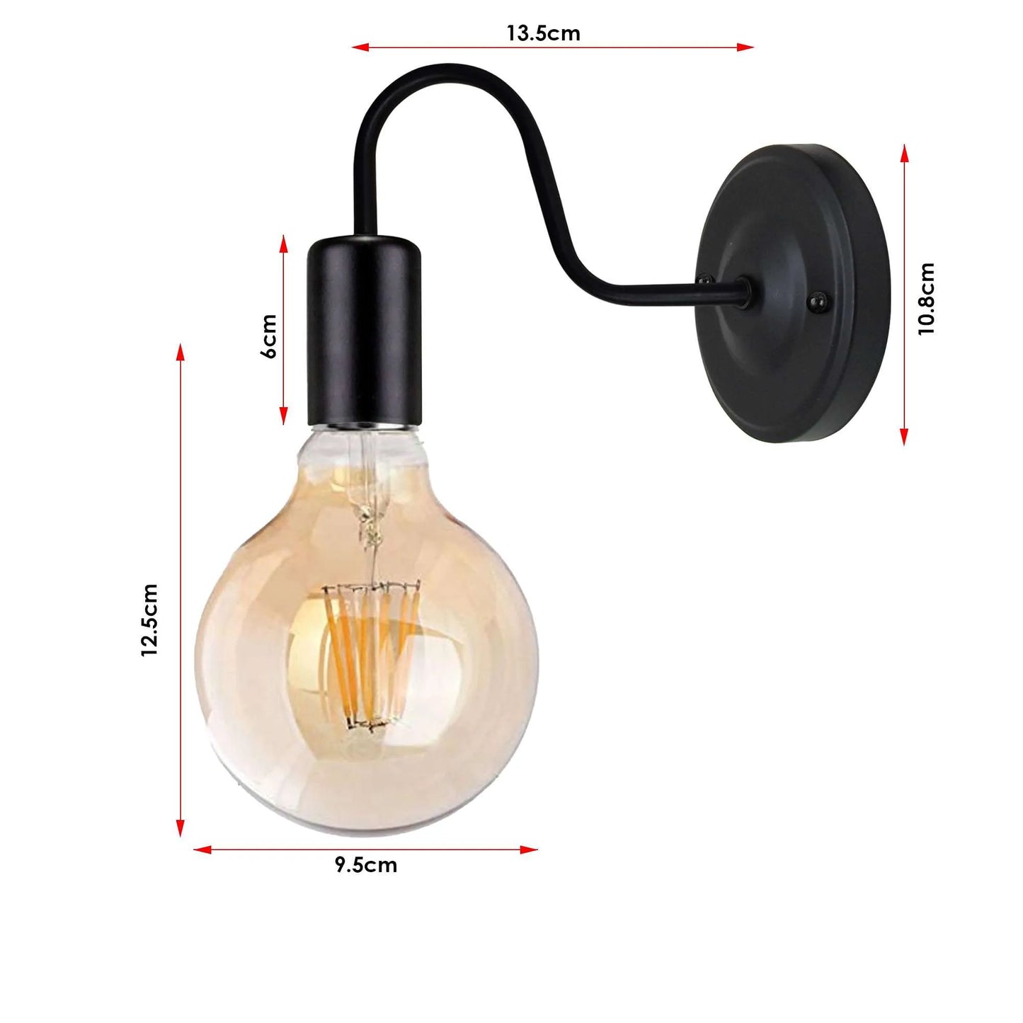 Metal Swan Neck Wall Sconce Light Vintage wall lamp~3840