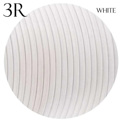 White Vintage Fabric Round 3 core Italian Braided Cable