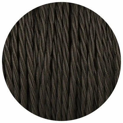 Black Twisted Fabric Braided Electric 3 Core Cable~1029