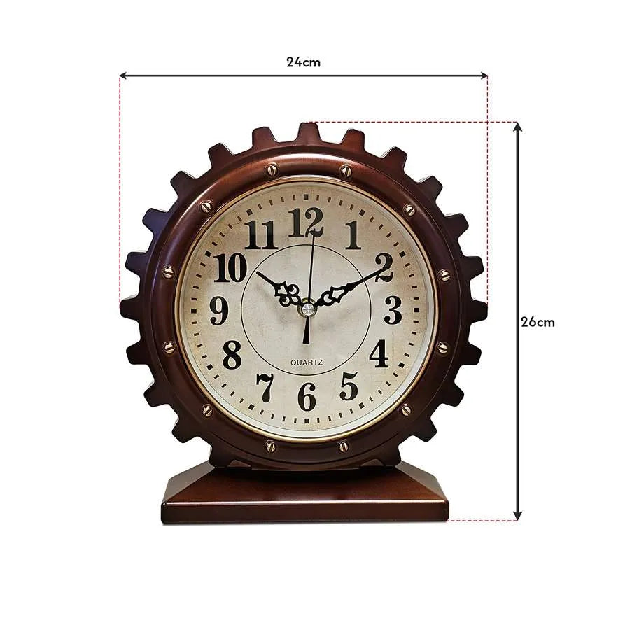 Vintage Table Clock Home Decor Mute Silent Home Crafts Desktop Clock - Style Size Image 1