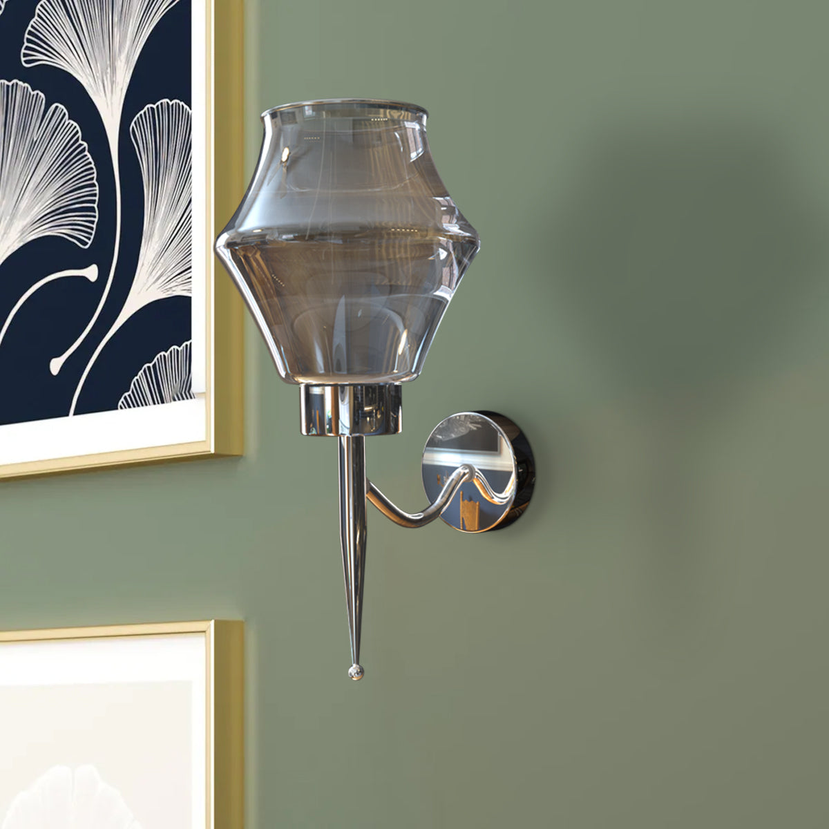 smoked glass wall light