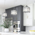 Black Cage Shaped Chandelier Hanging Metal Pendant Light - Application Image