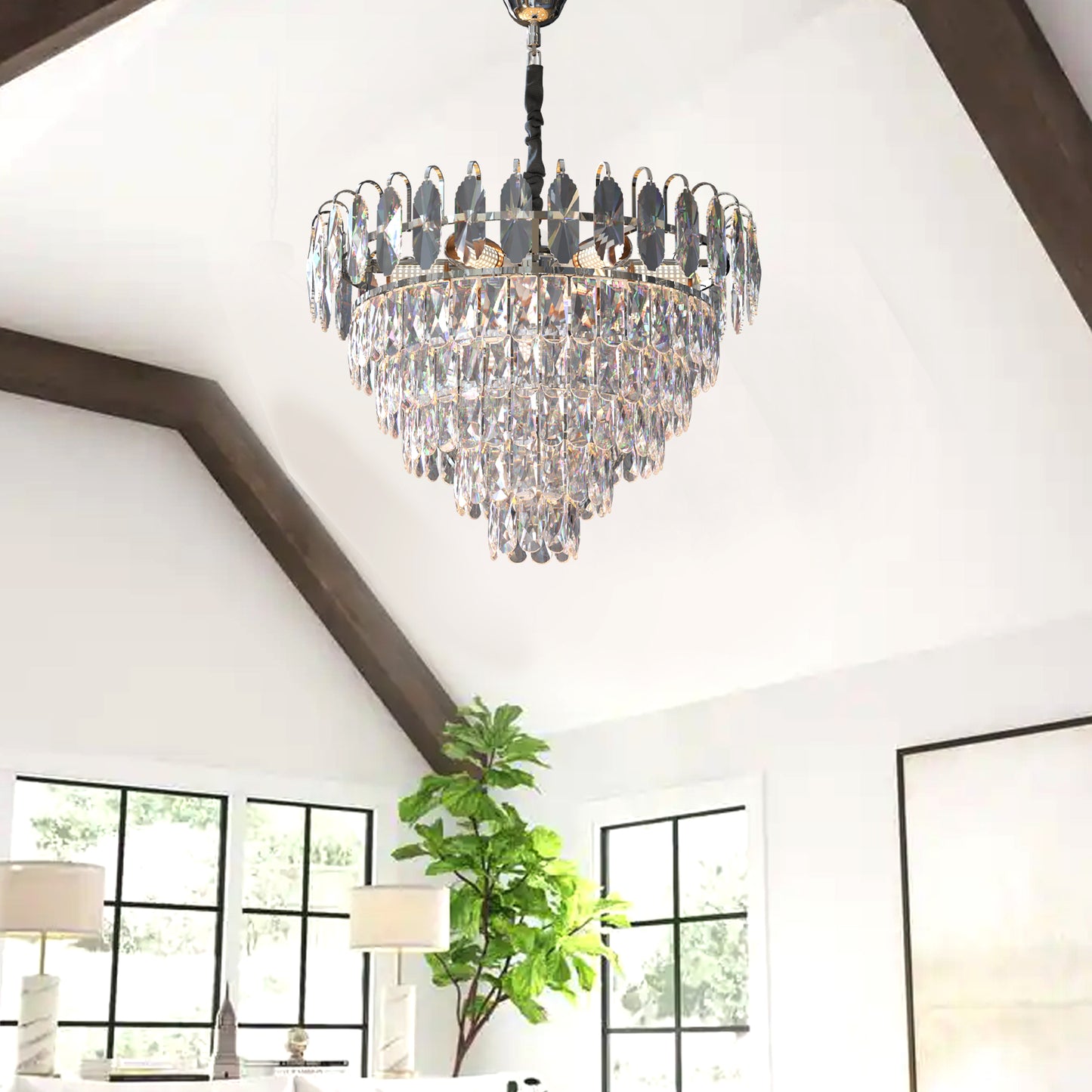 Modern Crystal Ceiling Chandeliers with Crystal Hanging Lamp ~3547