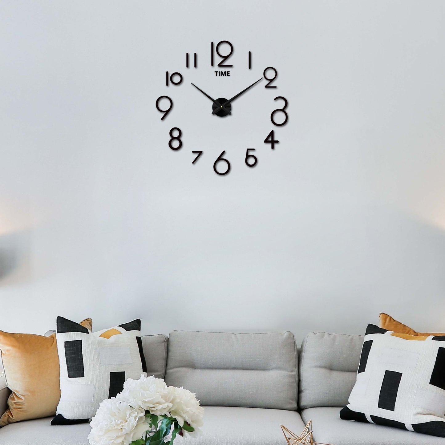 3d mirror sticker wall clock