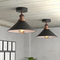 black metal cone ceiling light