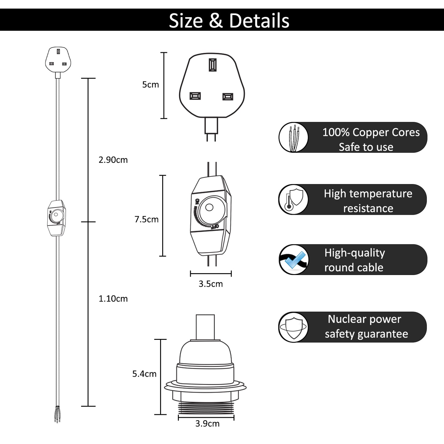 Burgundy Color Dimmer Switch 4m Fabric Flex Cable Plug In Pendant Lamp E27 Holder~1470 - Vintagelite