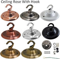 75mm Single Point Drop Outlet Plate Ceiling Rose Hook~1197 - Vintagelite