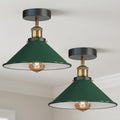 22cm Cone Ceiling Light E27 Semi Flush 2 Pack ~4099
