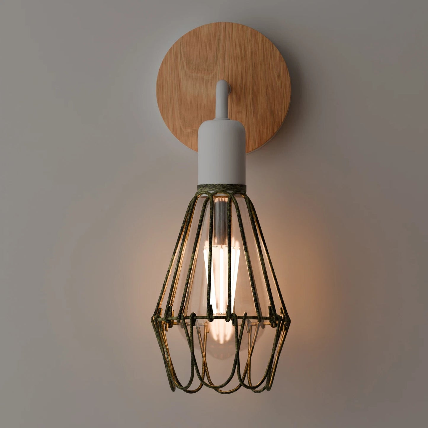 Art Deco Wall Lamp Redro Indusrial Metal Bird Cage Wall Light~4006