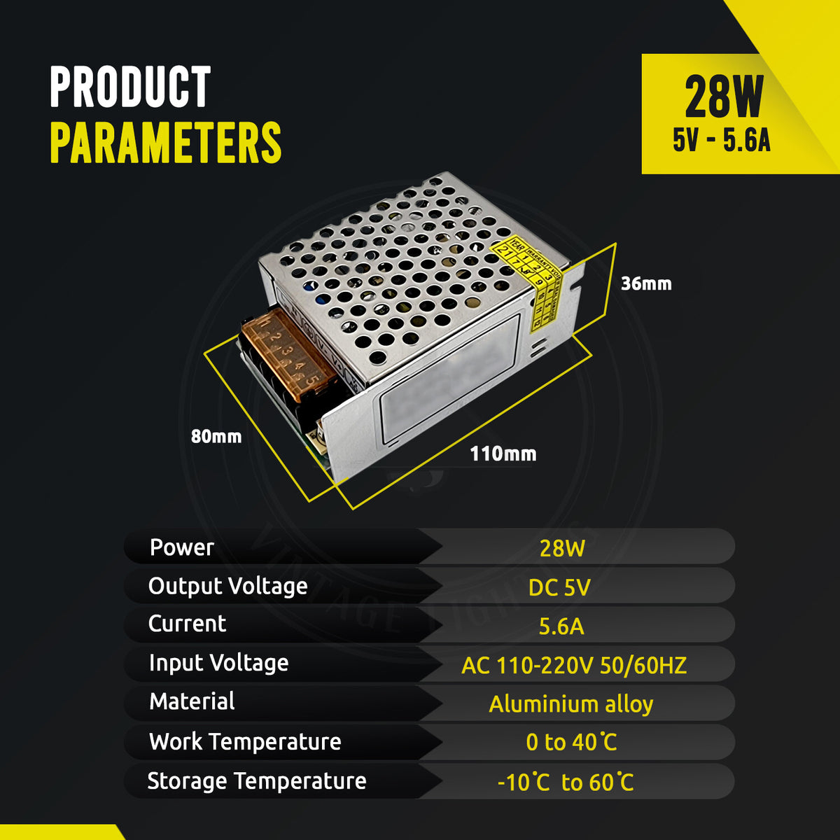 DC5V IP20 LED Driver Switching Power Supply