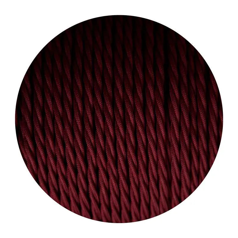 Vintage Burgundy Twisted Fabric Lighting Cable Flex 0.75mm 2 Core~1060