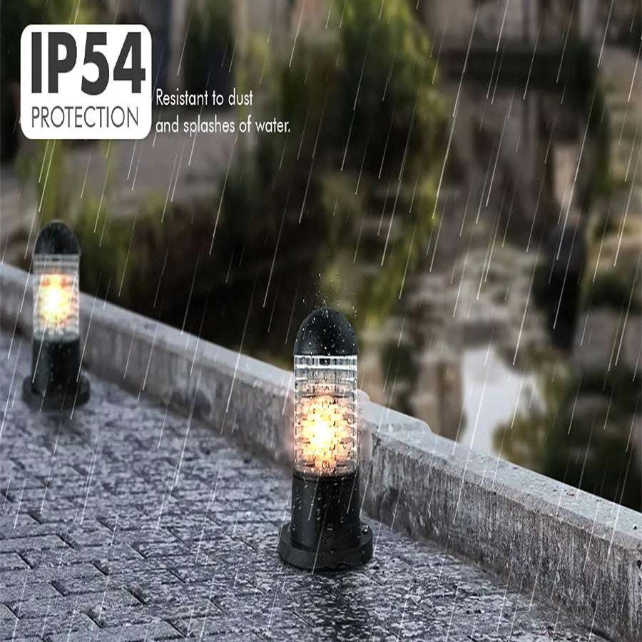 Modern Garden Gate Light with Glass Shade, Ceramic E27 Lamp Holder, and Stylish Lampshade -Application Image