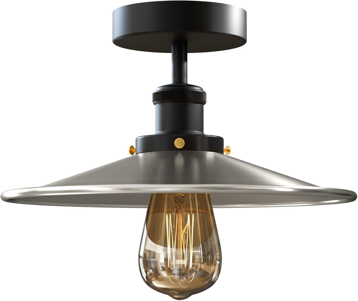 Industrial E27 Semi Flush Mount Ceiling Light~4041