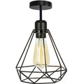 Black Ceiling Light 20 cm Wire Basket Metal Basket E27 Ceiling Light~4079
