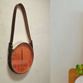 Round Leather Belt Wall Clock