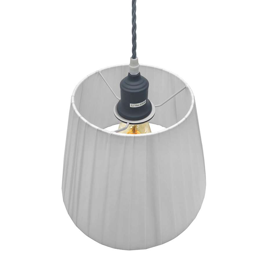 Modern Pendant Light with metal fabric white lampshade