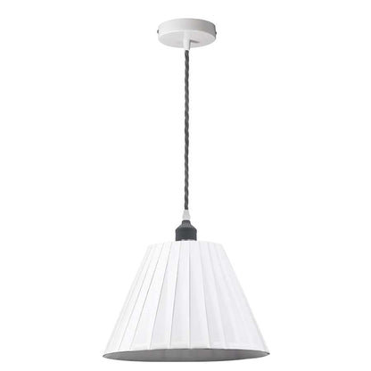 Modern Pendant Light with metal fabric white lampshade