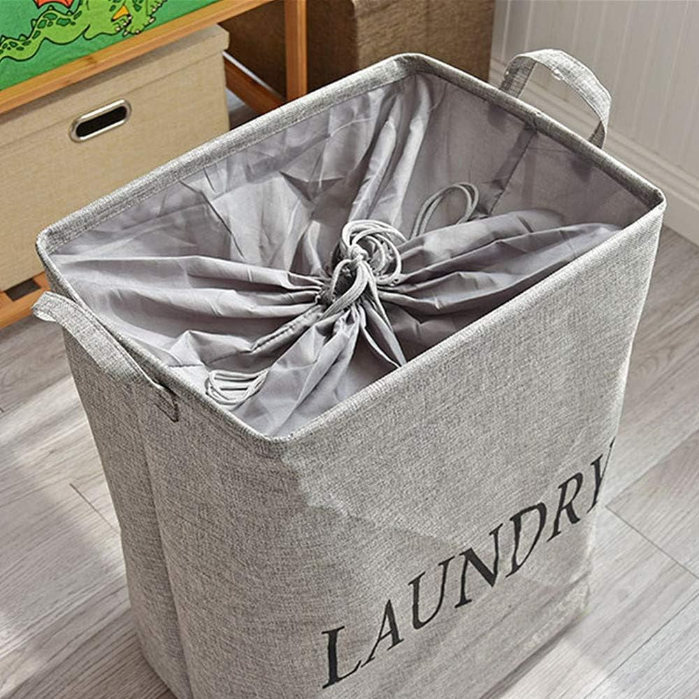 Large Laundry Hamper Bag jute Clothes Storage Baskets Home Clothes Barrel Bags ~ 3530