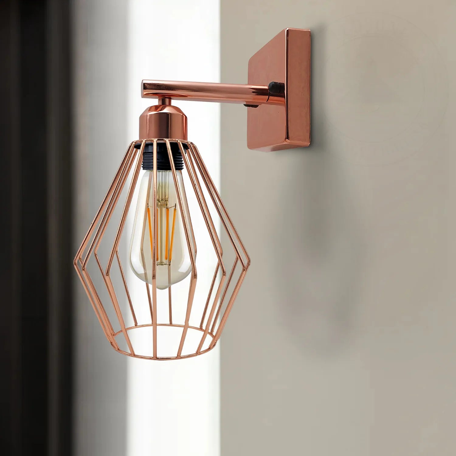 Rose Gold Indoor Wall Lights Squire ceiling rose Vintagelite UK