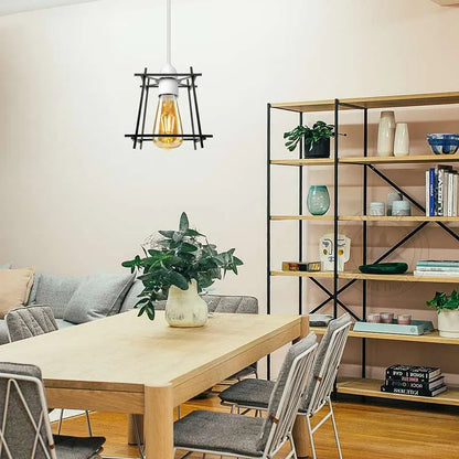  Geometric Style Metal Cage Lampshade Ceiling Pendant Light -Application image