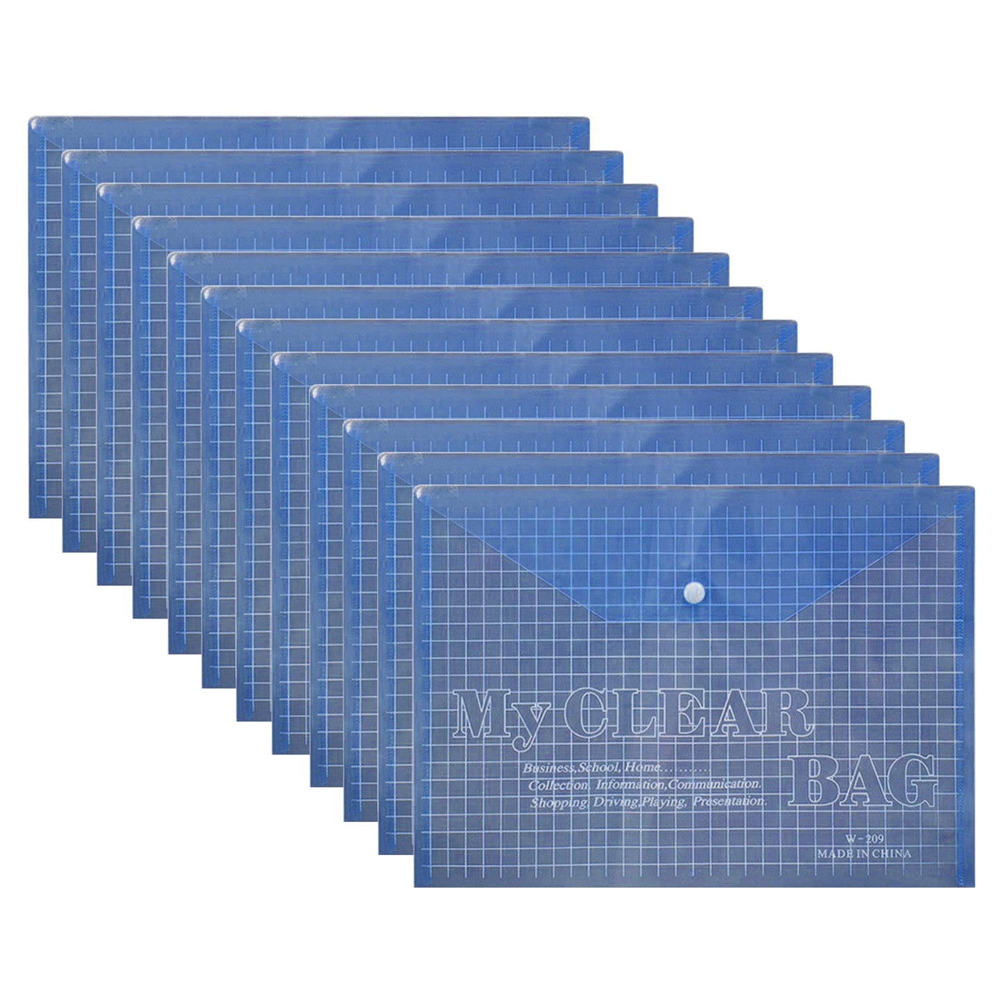 Clear Document Envelopes File Snap Button Closure Bags ~3500