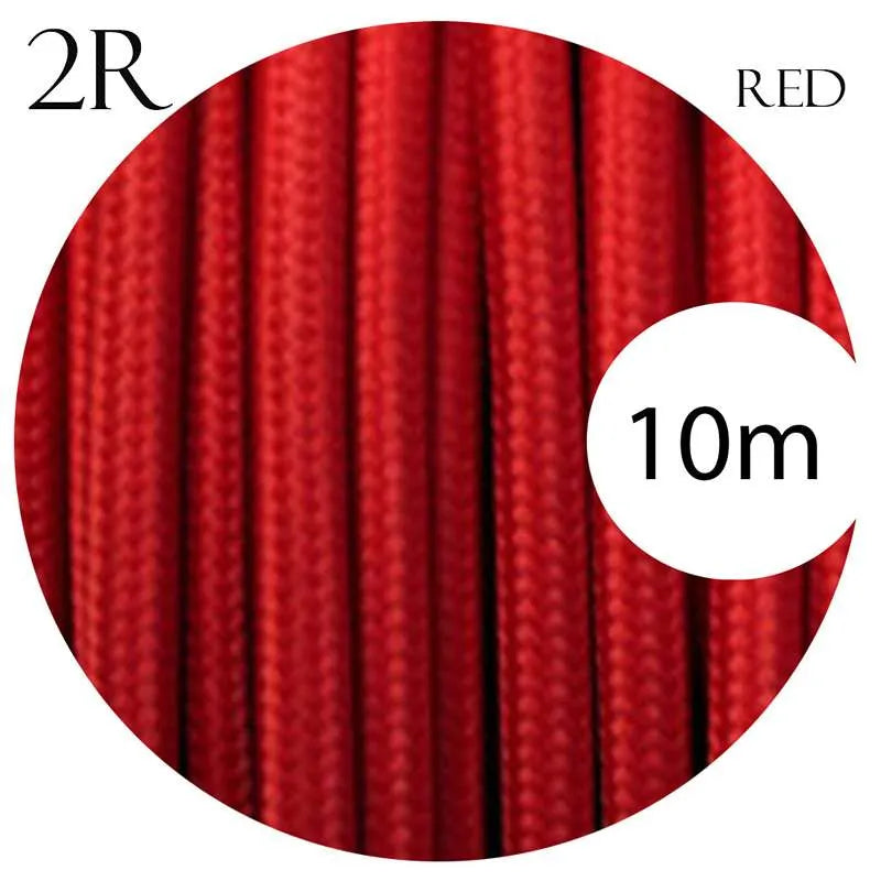 Vintage Red Fabric 2 Core Round Italian Braided Cable 0.75mm~1072