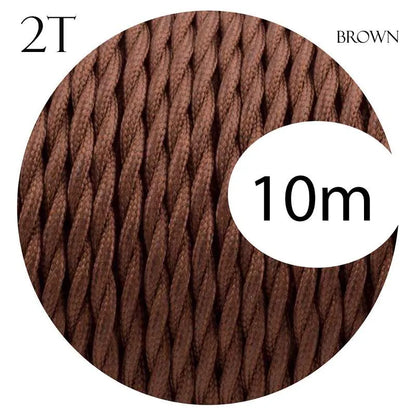 Vintage Brown Twisted Vintage Fabric Cable Flex 0.75mm 2 Core~1051